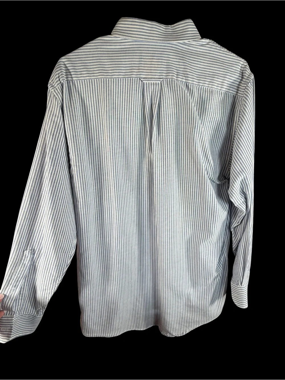 Stafford White Shirt with Blue Pinstripes